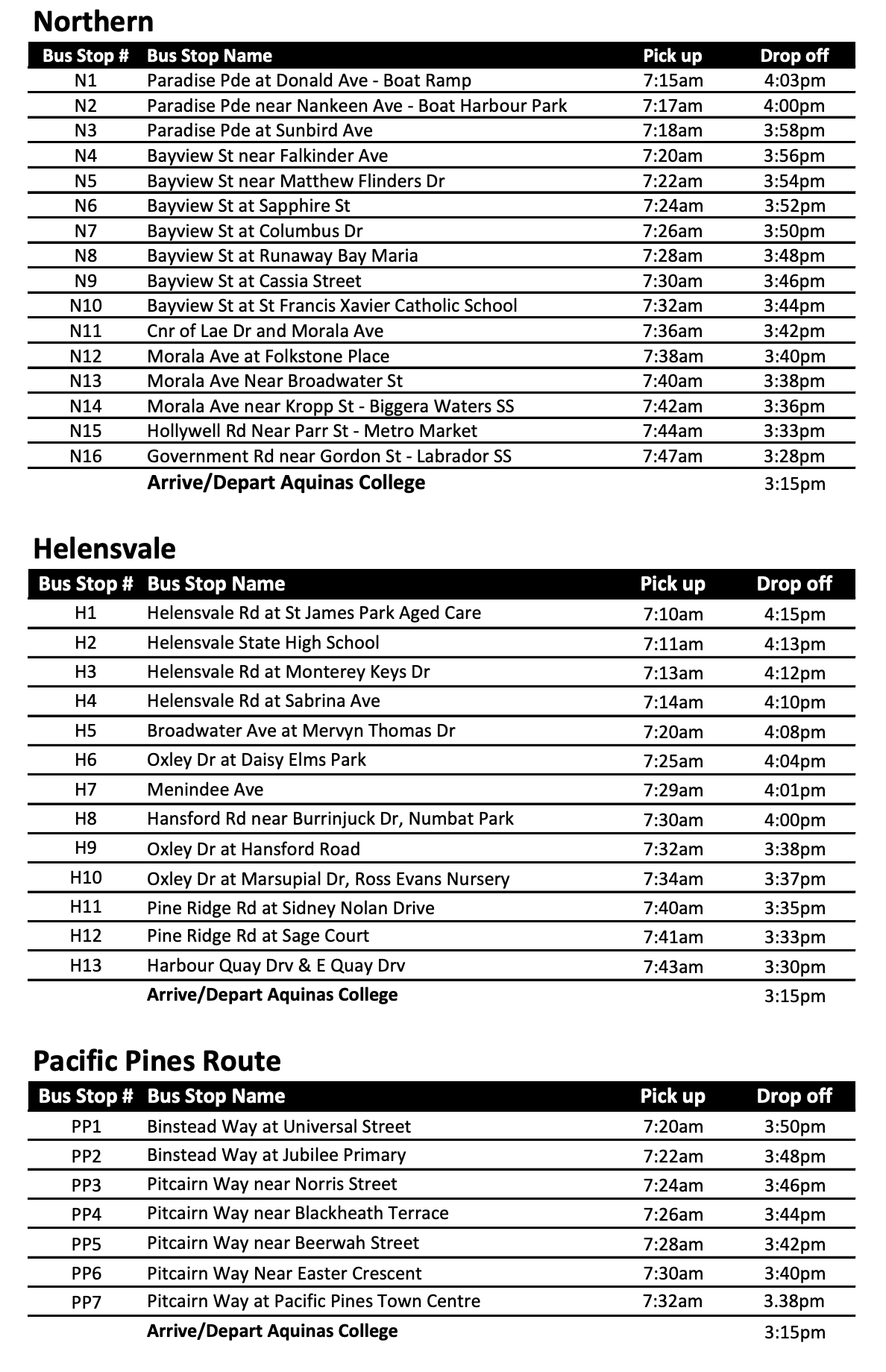 Bus for Aquinas